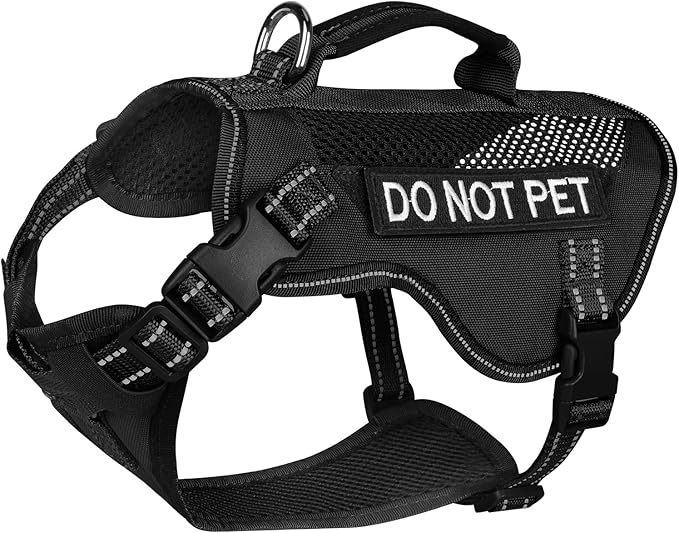 Tactical Dog Harness for Small Dogs, Breathable Mesh Dog Vest Tactical Puppy Harness with Handle, Reflective Military Dog Vests Harness for Outdoor Training Walking