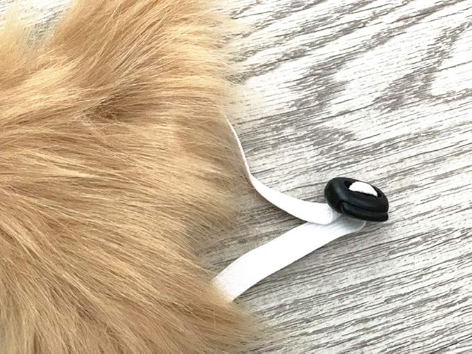 Pet Costume Dog Wig, Dog Clothes with Collar & Tie Head Wear Apparel Toy for Halloween, Christmas, Parties, Festivals (Cat Brown Wig)