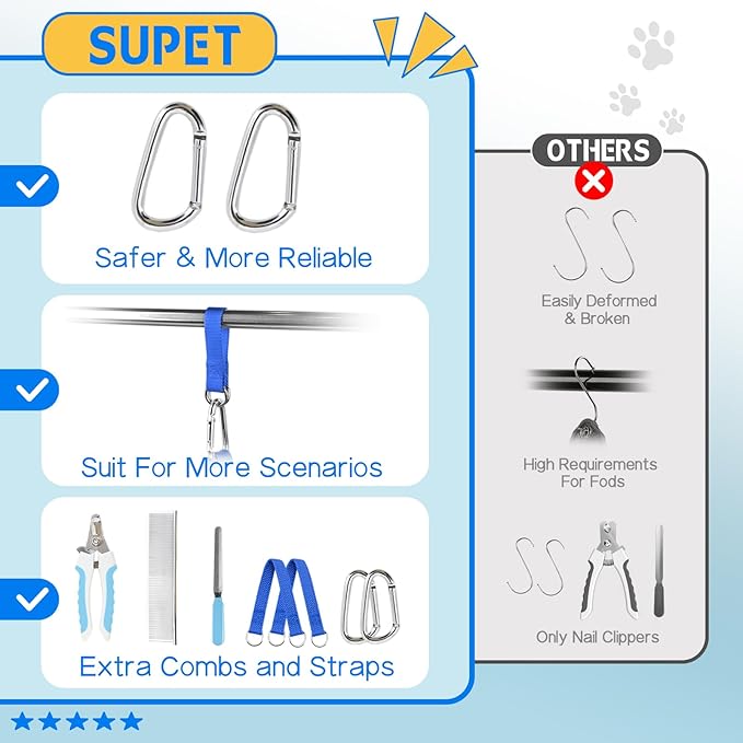 Supet Dog Grooming Hammock Harness for Cats & Dogs, Relaxation Dog Sling for Nail Trimming, Restraint Hanging Harness for Clipping & Nail Trimming