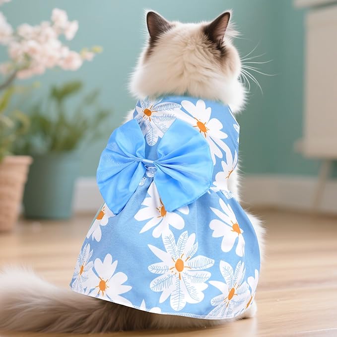choyaxo Floral Dog Dress Cute Dog Skirt Pet Dress Summer Pet Clothes for Puppy Small Cats