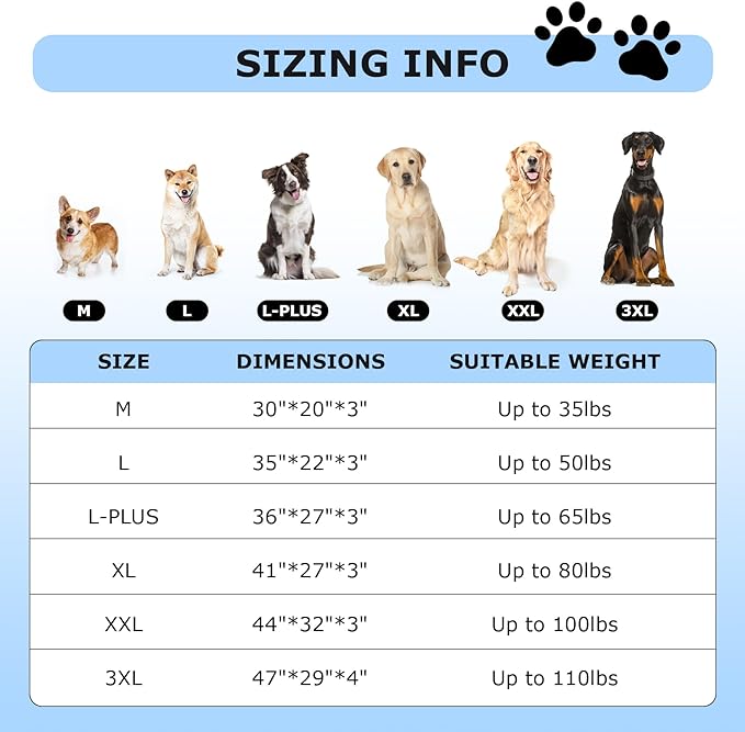 Washable Extra Large Dog Bed Covers Soft Plush Replacement, Waterproof Dog Bed Liner, Pet Bed Cover with Zipper 44x32x3 Inches, Grey, Cover Only