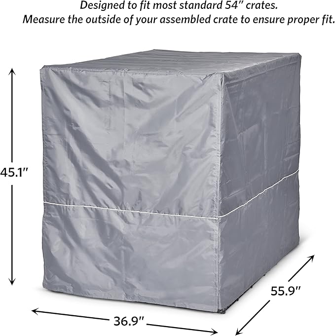 New World Pet Products XXL Dog Crate Cover, Privacy Dog Crate Cover Designed to Fit Midwest Ginormous Dog Crate Models SL54 & SL54DD, Machine Wash & Dry, Gray, 54-Inch