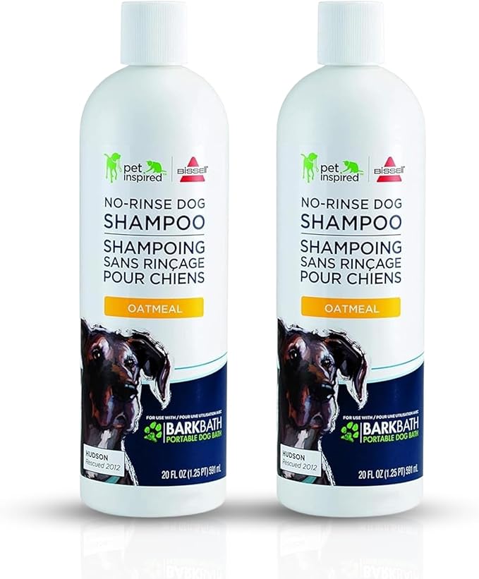 2-Pack Oatmeal Bath for Bissell Barkbath No Rinse Dog Shampoo - Natural & Waterless Dog Shampoo for Fresh & Clean Coat - Gentle Dog Dry Shampoo for Dogs - Alcohol Free Dog Wash Solution (20 Fl Oz)