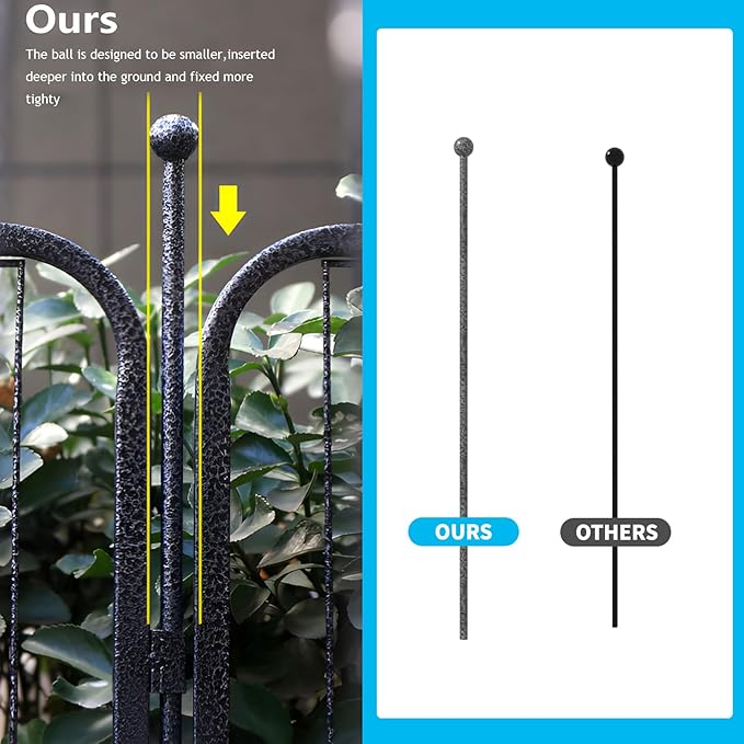 Dog Playpen Stakes - Dog Pens Accessories, for Indoor Outdoor RV Puppy Large Medium Puppy Dog Playpen (43 inch, Silver Black)