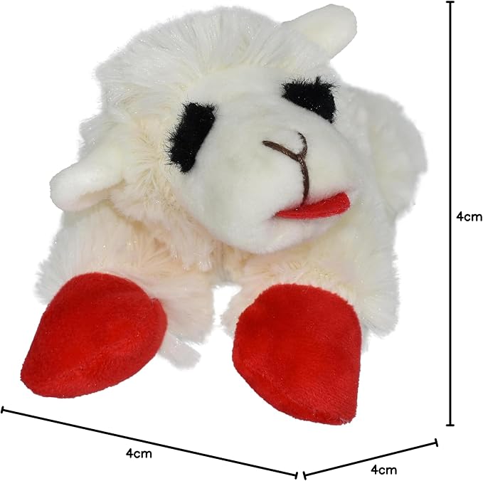 Multipet INTERNATIONAL 843140 Lambchop Plush Squeak Toy Mini for Pets, 6-Inch, White, small