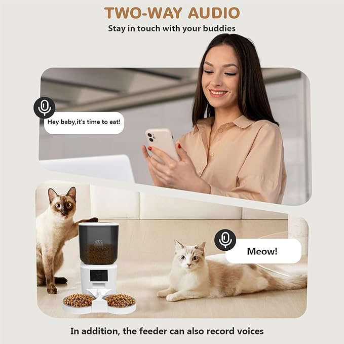 8L Automatic Dog and Cat Feeder with WiFi | Smart Pet Food Dispenser with Tuya App Control, Voice Recorder, Timed Feeding | Pet Smart Feeder for Dogs and Cats