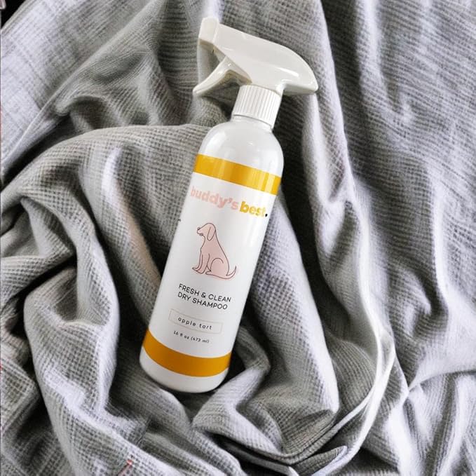 Buddy's Best Fresh & Clean Dry Shampoo for Dogs, 16 fl oz Bottle Waterless Dog Shampoo for Dog and Puppy Grooming (Unscented)