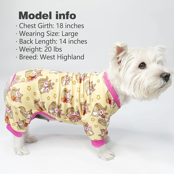 KYEESE Dogs Pajamas for Small DogsSoft Material Stretchable Dog Jammies Cat Pajamas Dog Apparel, Chipmunk, Small