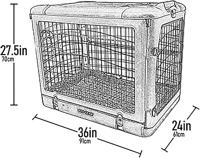 Pet Gear “The Other Door” 4 Door Steel Crate for Dogs/Cats with Removable Tray, Fog, 36 Inch