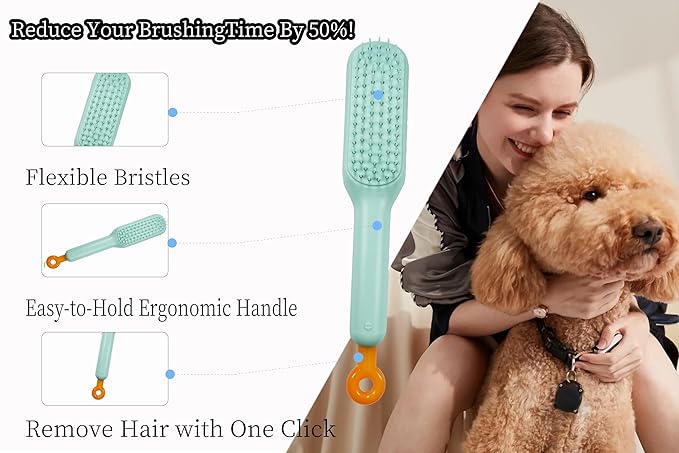 Cloud Shape Small Dog Grooming Brush and Stretchable Puppy Brush