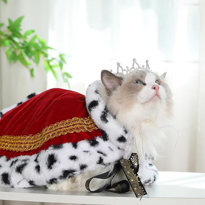 Lovelyshop Pet Series Silver Plated Royal Rhinestone Pearl Full Round Dog/Cat Crown for Rolyal Family Costume Hair Accessories-Small Size