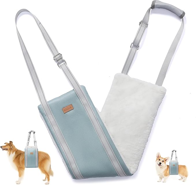 Dog Lift Harness for Medium Dogs, Adjustable Dog Sling for Back Legs, Hip Support Harness to Help Lift Dogs Rear for Canine Aid and Old K9 Cruciate Ligament Rehabilitation - Medium, Blue