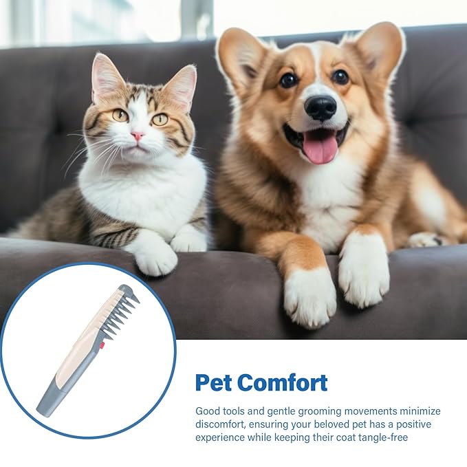 Glosrity Mataway E - Groomer, Lifweb Mataway E - Comb, 2025 New Electric Pet Grooming Comb for Dogs, Cats & Various Pets - Glosrity Mataway E - Groomer for Easy Knot Removal (1 * Set)