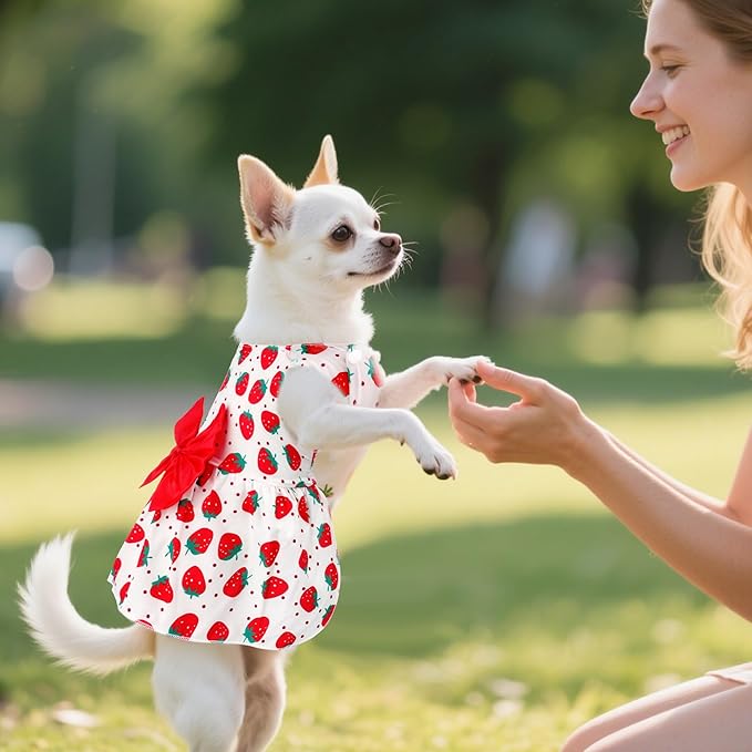 choyaxo Floral Dog Dress Cute Dog Skirt Pet Dress Summer Pet Clothes for Puppy Small Cats