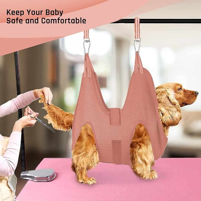 Potens' Pet Dog Grooming Hammock with Security Strap - Grooming Hammock for Small Dogs - Dog Holder for Nail Trimming - Dog Hanging Harness for Nail Trimming (Small)