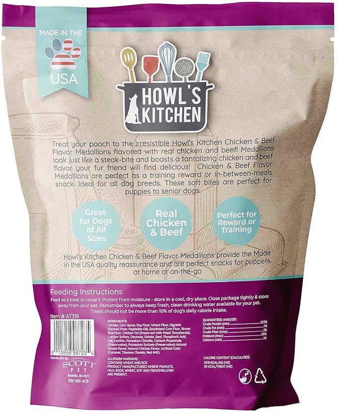 Howl's Kitchen Dog Treats, Soft Bites, Beef and Chicken