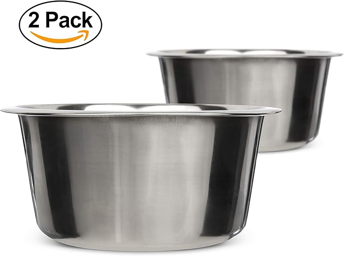 Neater Pet Brands Stainless Steel Dog and Cat Bowls (2 Pack) Neater Feeder Medium Deluxe Extra Replacement Bowl (Metal Food and Water Dish) (5 Cup)