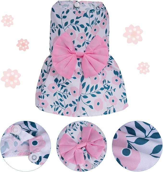 choyaxo Small Dogs Girl Bow Cat Dress