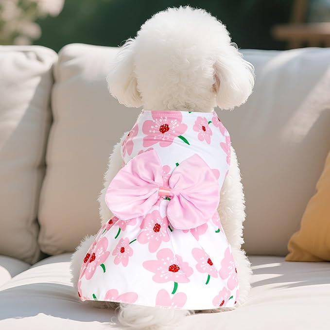choyaxo Floral Dog Dress Cute Dog Skirt Pet Dress Summer Pet Clothes for Puppy Small Cats
