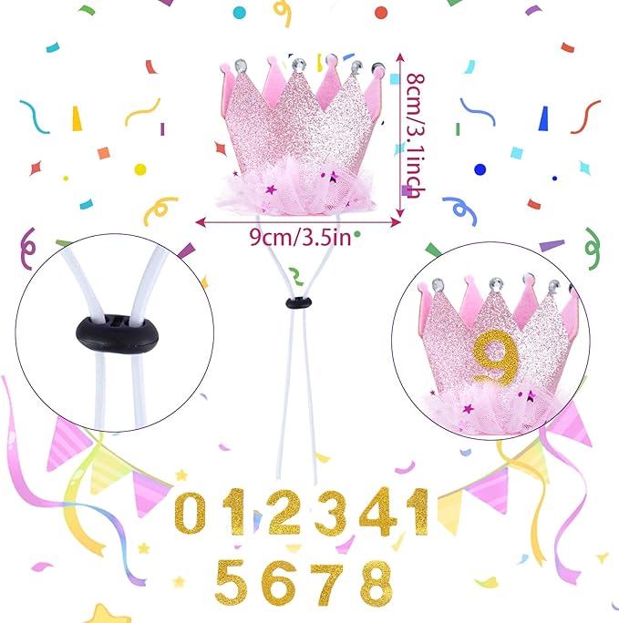 hoyuwak Dog Birthday Party Supplies Girl Dog Birthday Bandana Tutu Set Cute Hat Bow Tie Set for Large Medium Small Dogs