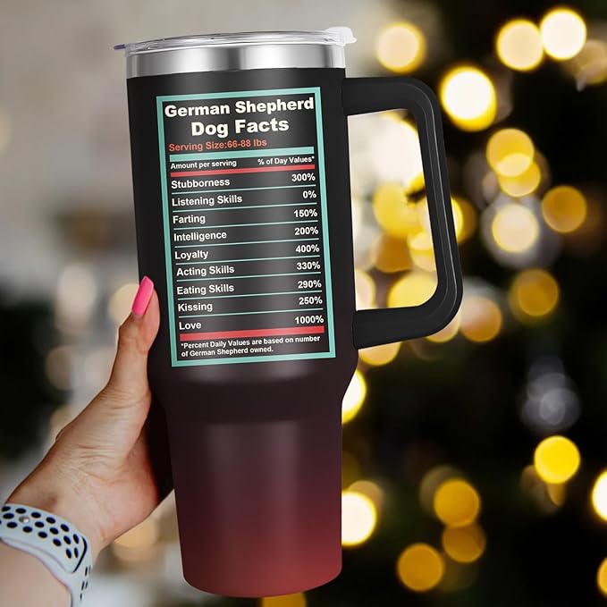 German shepherd Tumbler for Dog Owner Gift,German shepherd Water Bottle with Handle Insulated Reusable Stainless Steel 40oz (German shepherd)