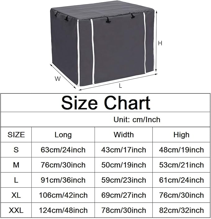 Dog Crate Cover for Wire Crates Kennel 2 Doors Heavy Duty Waterproof Windproof Soundproof Pet Cage Cover Home Decoration - Cover only - Dark Grey - Fits 24 Inch Crates