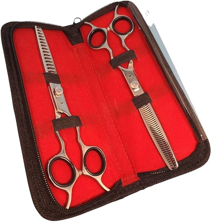Dog Grooming Blenders Set - Thinning Shears - Chunkers - 7in - Grooming Shears (White)