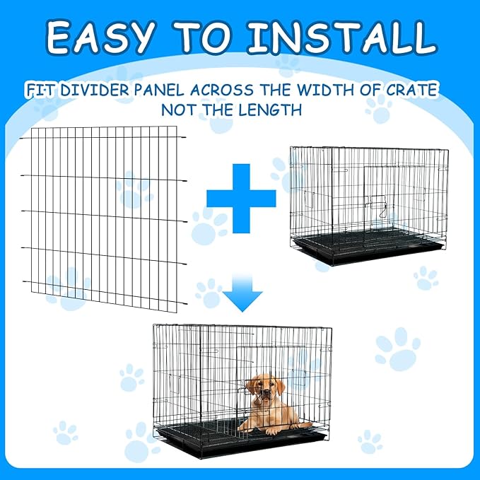 Tandefio 2 Pcs Dog Crate Divider Panel Metal Pets Divider Panel Dog Crate for Pets(48 Inches)