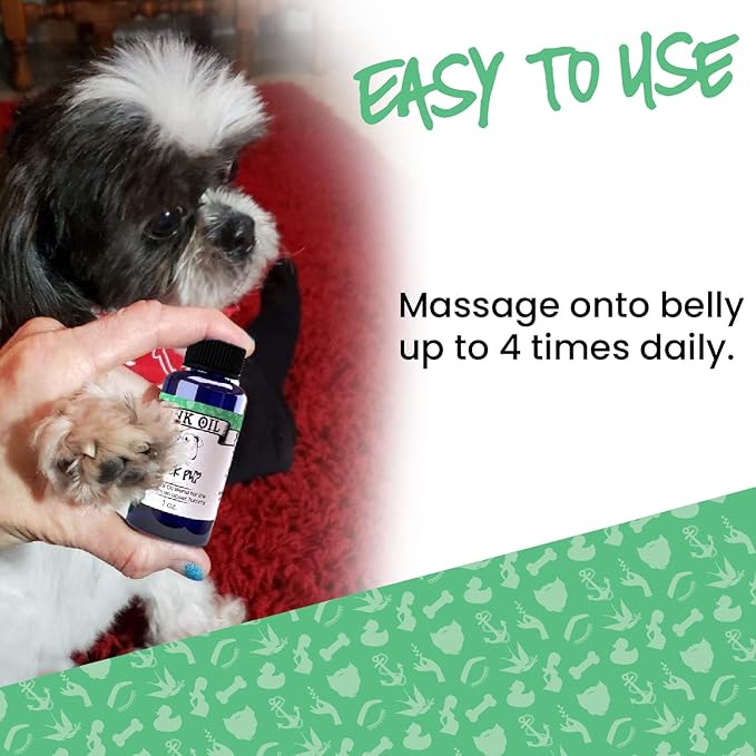 Pup Oils Sick Pup Essential Oil for Dogs - Soothes Upset Stomachs & Vomiting - Organic Calming Oils - Probiotics & Digestive Enzymes for Pet Gut Health - Dog Stomach Relief Probiotic Supplement - 1 oz