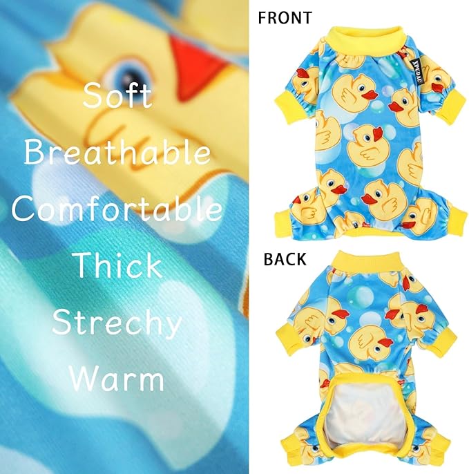 XPUDAC 4 Pieces Dog Pajamas for Small Dogs Pjs Clothes Puppy Onesies Outfits for Doggie Christmas Shirts Sleeper for Pet
