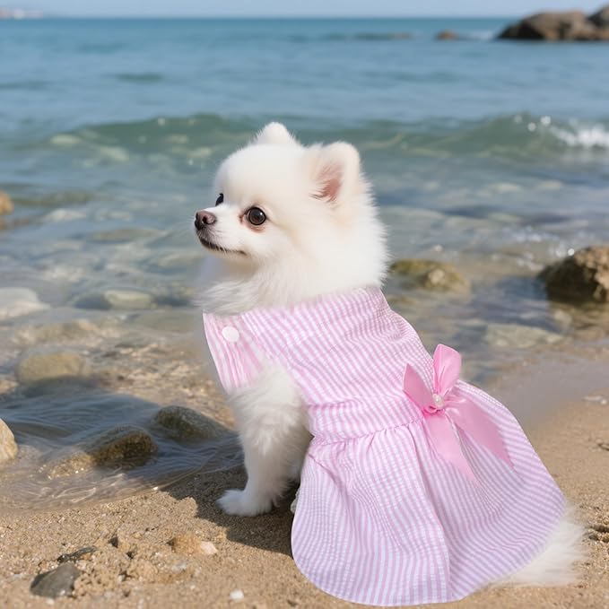 choyaxo Dog Bowknot Dresses Pet Skirts Princess Dress for Girl Puppy