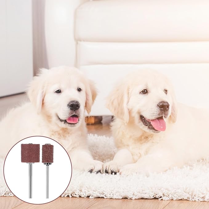 34pcs Dog Nail Grinder Pet Nail Grinder for Dogs Replacement Kit Sanding Drum Set with Grit Sanding Bands Pet Nail Smoother Dog Claw Care Rotary Tool Kit Dog Claw Trimmer Tools (120 Grit +80 Grit)