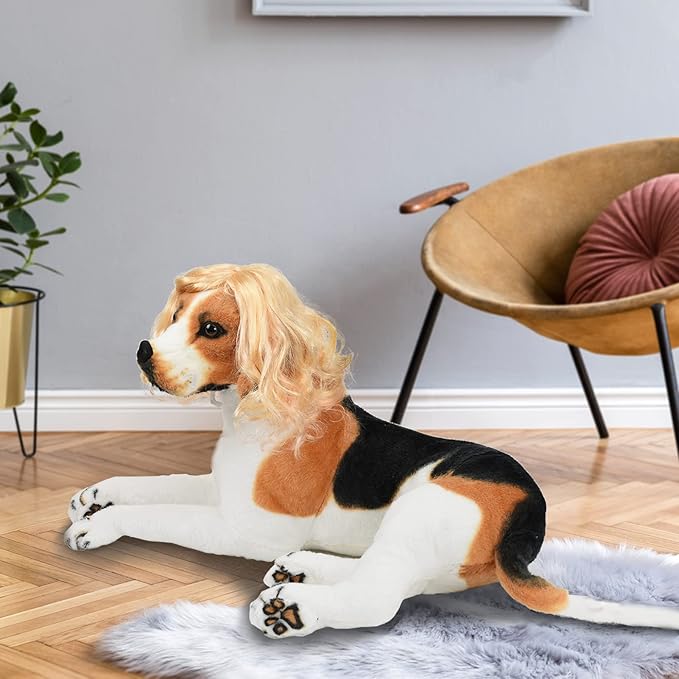 Funny Dog Cat Cosplay Wig for Halloween, Christmas, Parties, Festivals - Pet Wigs for Small, Medium and Large Dogs (Long Blonde Curly Hair)