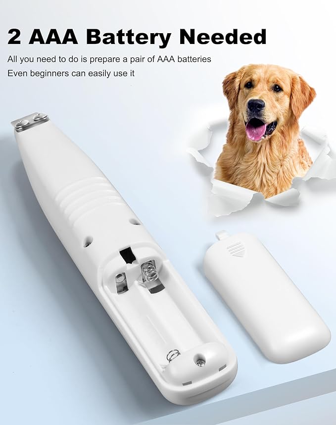 Dog Grooming Clippers, Dog Paw Trimmer with Detachable Ceramic Blade for Trimming Small Areas of Pet's Hair, Low Noise Paw Grooming Shaver for Cat's Eyes Face Ears Paws (White)
