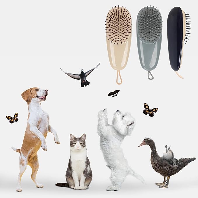 Cat Dog Grooming Brush, Puppy Hair Brush Air Cushion Shedding Comb Hair Removal Comb for Short and Long Hair Haired Pets Massage, Navy Blue