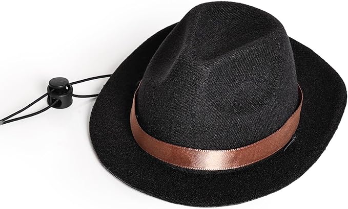 choyaxo Dog Halloween Costumes Pet Cowboy Costume for Dogs Cat Cowboy Hat with Bandana Scarf Set Party Accessories (Black)