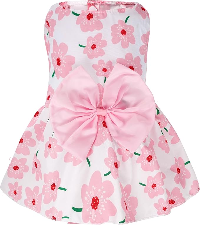 choyaxo Floral Dog Dress Cute Dog Skirt Pet Dress Summer Pet Clothes for Puppy Small Cats