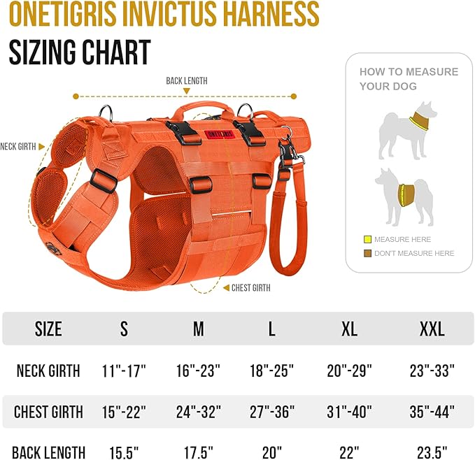 OneTigris Dog Lift Harness for Large Dogs, Dog Hip Support Brace, Full Body Dog Lifter with Handles Invictus Multifunctional Mobility Assistance Vest for Back Legs