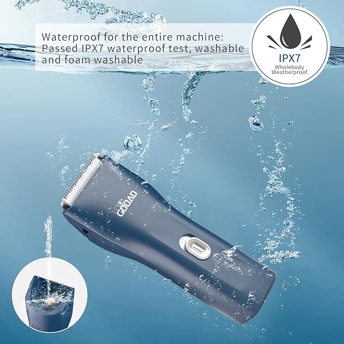 Goood Cat Clippers for Matted & Long Hair - Quiet, Cordless Grooming Kit with Paw Trimmer & Nail Grinder for Cats & Small Pets (Blue)