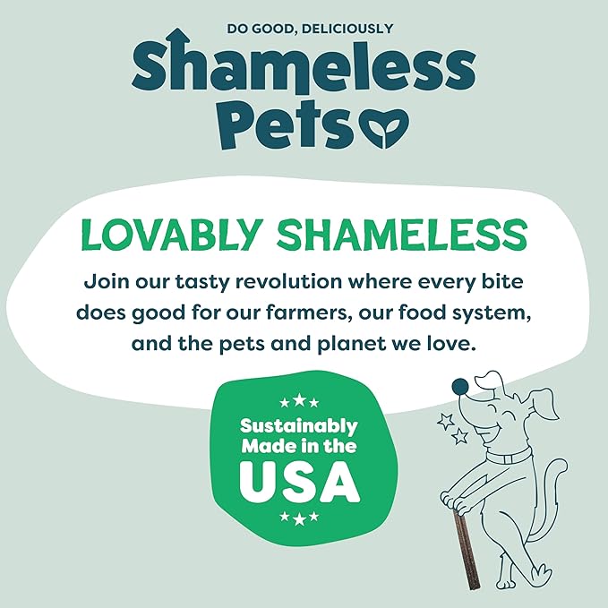 Shameless Pets Dental Treats for Dogs, A Cluck A Day - Healthy Dental Sticks with Digestive Support for Teeth Cleaning & Fresh Breath - Chews Free from Grain, Corn & Soy