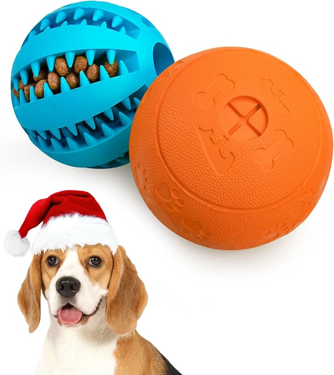 HIPPIH Interactive Dog Toys for Puppies 2 Pack, Dog Puzzle Toys for Small Dogs, Dog Balls for Medium Dogs, Treat Dispensing Dog Toys