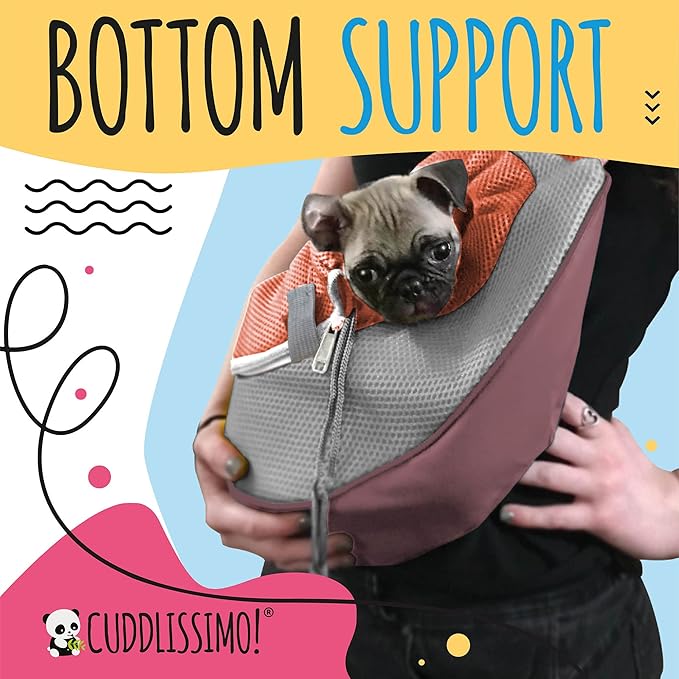 Pet Sling Carrier - Small Dog Puppy Cat Carrying Bag Purse Pouch - for Pooch Doggy Doggie Yorkie Chihuahua Baby Papoose Bjorn - Hiking Travel Front Backpack Chest Body Holder Pack (Red)