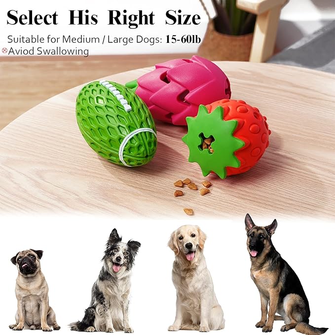 MewaJump Dog Chew Toy, 3 Pack Dog Toys for Aggressive Chewers, Tough Rubber Dog Toy, Puzzle Pet Toys Large Breed, Puppy Teething Chew Toys, Interactive Durable Toy for Medium and Large Dog