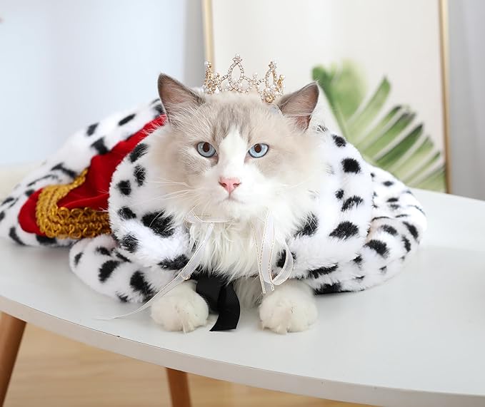 Lovelyshop Pet Series Gold Plated Royal Rhinestone Pearl Full Round Dog/Cat Crown for Rolyal Family Costume Hair Accessories-Small Size