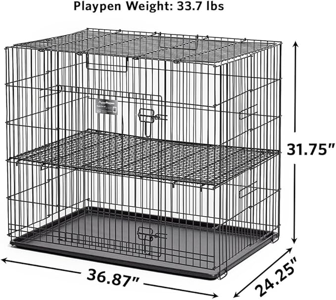 MidWest Homes for Pets Homes Puppy Playpen Crate - 224-05 Grid & Pan Included