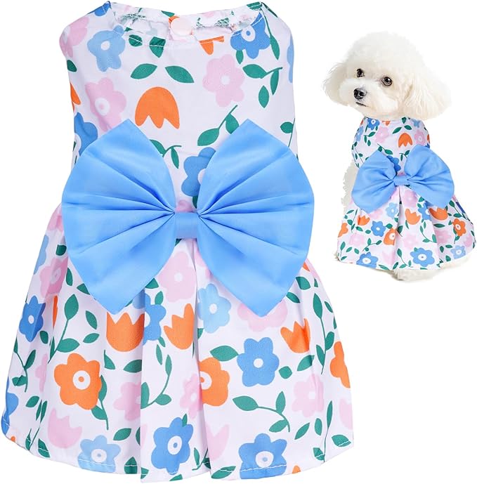 choyaxo Floral Dog Dress Cute Dog Skirt Pet Dress Summer Pet Clothes for Puppy Small Cats