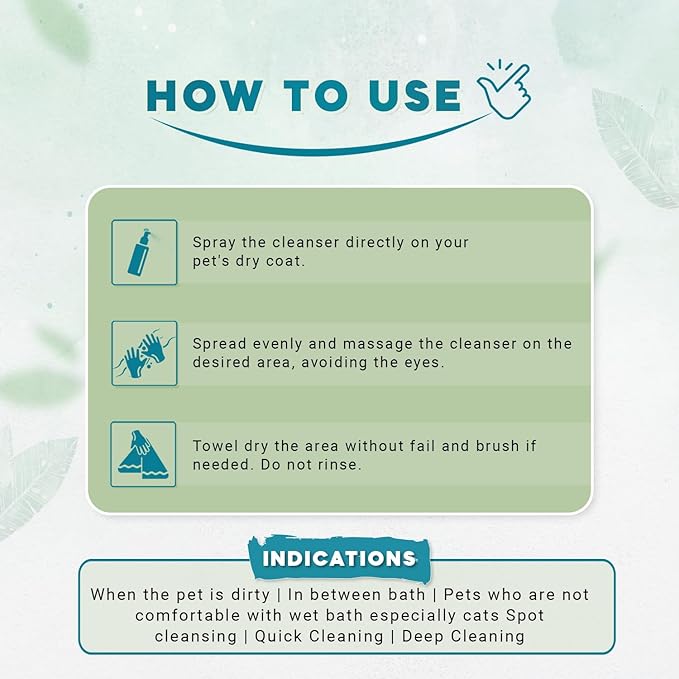 Natural Remedies Fresh Me Up Bloom Waterless Spray Cleanser for Dogs and Cats - Dry Shampoo- Grooming Bath Supplies- Pet Deodorizer, Lick Safe, Hypoallergenic & Sulphate Free, All Breeds, 5.41 fl. oz.