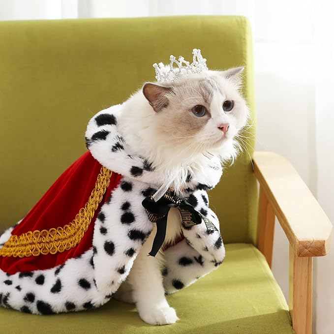 Lovelyshop Pet Series Silver Plated Royal Rhinestone Pearl Full Round Dog/Cat Crown for Rolyal Family Costume Hair Accessories-Small Size