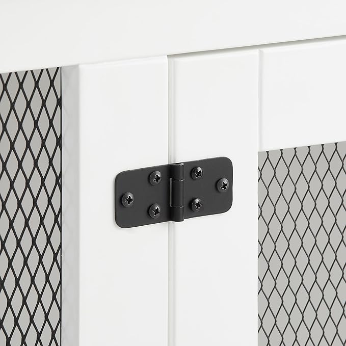 Crosley Furniture Dane Credenza Console Table Dog Crate Kennel for Pets, White