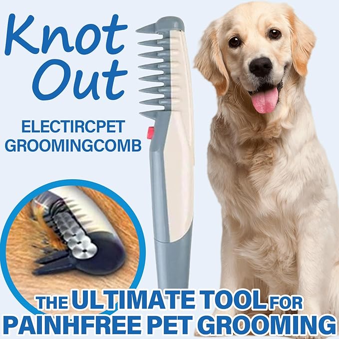 Glosrity Mataway E - Groomer, Lifweb Mataway E - Comb, 2025 New Electric Pet Grooming Comb for Dogs, Cats & Various Pets - Glosrity Mataway E - Groomer for Easy Knot Removal (1 * Set)